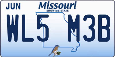MO license plate WL5M3B