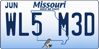 MO license plate WL5M3D