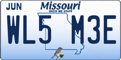 MO license plate WL5M3E