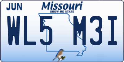 MO license plate WL5M3I