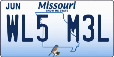 MO license plate WL5M3L