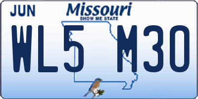 MO license plate WL5M3O