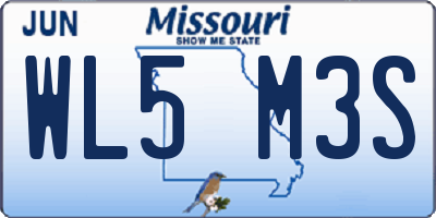 MO license plate WL5M3S