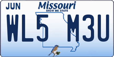 MO license plate WL5M3U