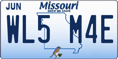 MO license plate WL5M4E