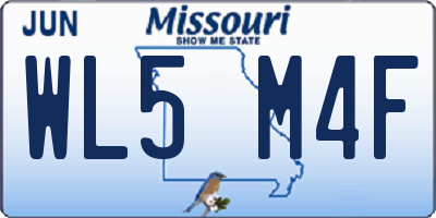 MO license plate WL5M4F