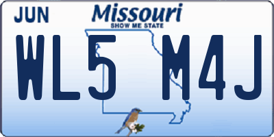 MO license plate WL5M4J