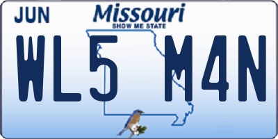 MO license plate WL5M4N