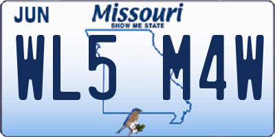 MO license plate WL5M4W