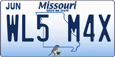 MO license plate WL5M4X