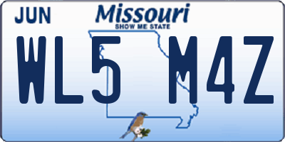 MO license plate WL5M4Z