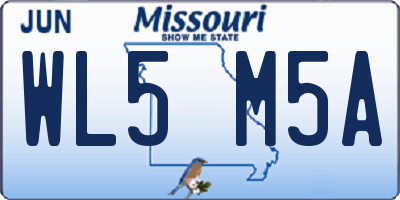 MO license plate WL5M5A