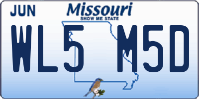 MO license plate WL5M5D