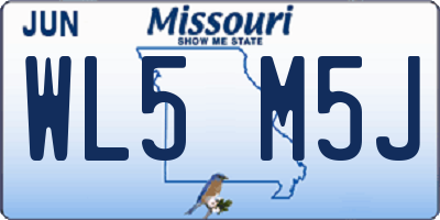 MO license plate WL5M5J