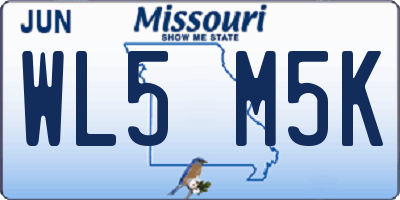 MO license plate WL5M5K
