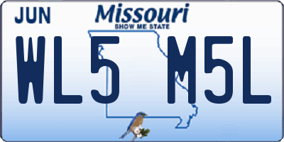 MO license plate WL5M5L