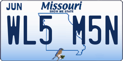 MO license plate WL5M5N