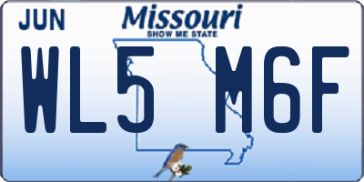 MO license plate WL5M6F