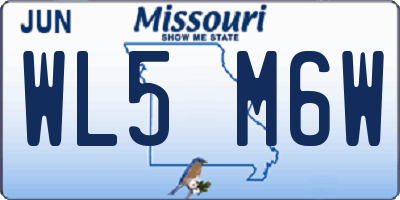MO license plate WL5M6W
