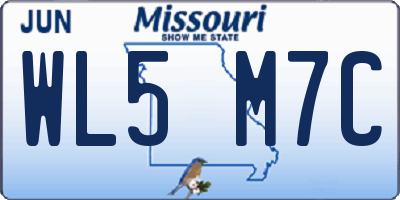 MO license plate WL5M7C