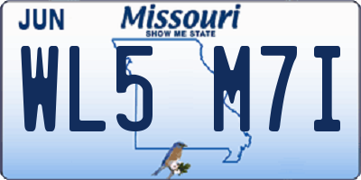 MO license plate WL5M7I
