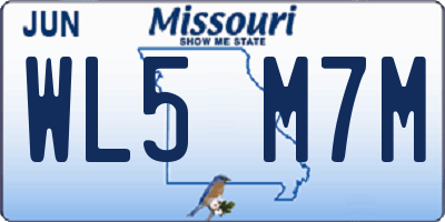 MO license plate WL5M7M