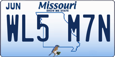 MO license plate WL5M7N