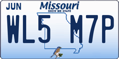 MO license plate WL5M7P