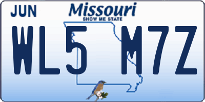 MO license plate WL5M7Z