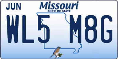 MO license plate WL5M8G