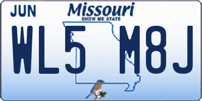 MO license plate WL5M8J