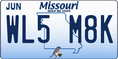 MO license plate WL5M8K