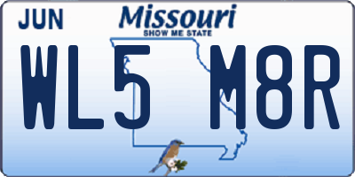 MO license plate WL5M8R