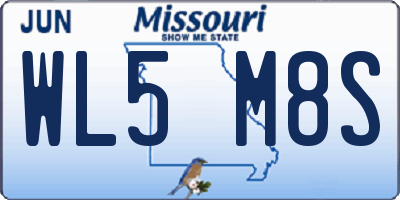 MO license plate WL5M8S