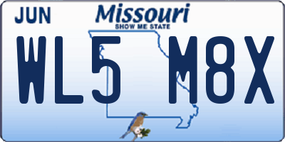 MO license plate WL5M8X