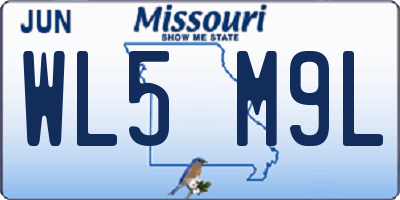 MO license plate WL5M9L