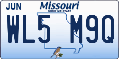 MO license plate WL5M9Q