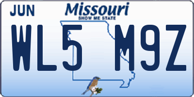 MO license plate WL5M9Z