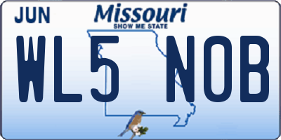 MO license plate WL5N0B