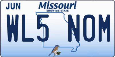 MO license plate WL5N0M