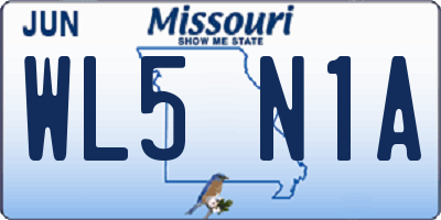 MO license plate WL5N1A