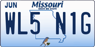 MO license plate WL5N1G