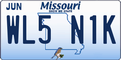 MO license plate WL5N1K