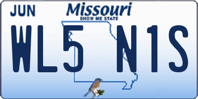 MO license plate WL5N1S