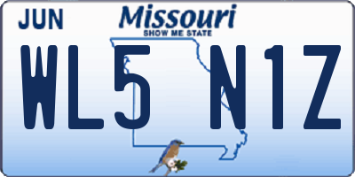 MO license plate WL5N1Z