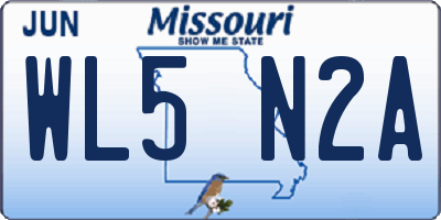 MO license plate WL5N2A