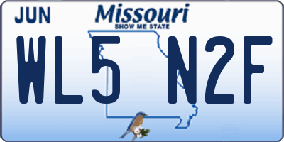 MO license plate WL5N2F