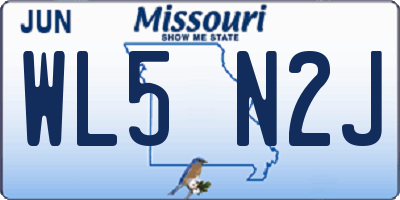 MO license plate WL5N2J