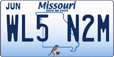 MO license plate WL5N2M