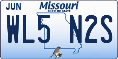 MO license plate WL5N2S